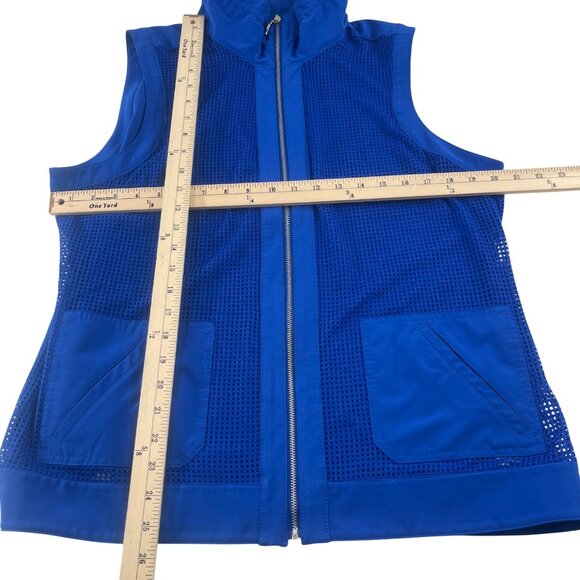 Chicos Weekends Blue Mesh Zip-Up Vest chico's Size 2 Large US - Picture 2 of 5
